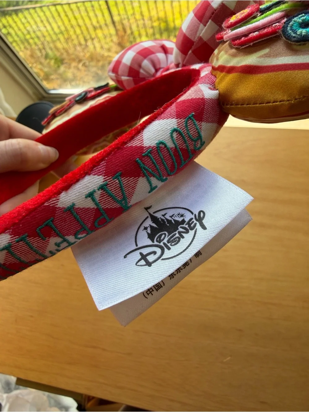 Disney Parks pizza ears with gingham bow